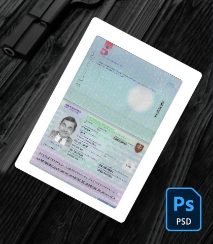 Slovakia passport version 3 PSD